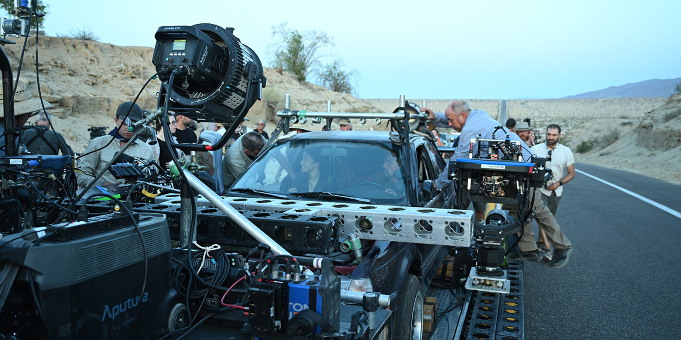 En el rodaje de 'Una batalla tras otra'.